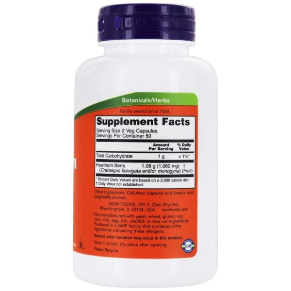 Frasco NOW suplemento arándano 100 cápsulas vegetarianas