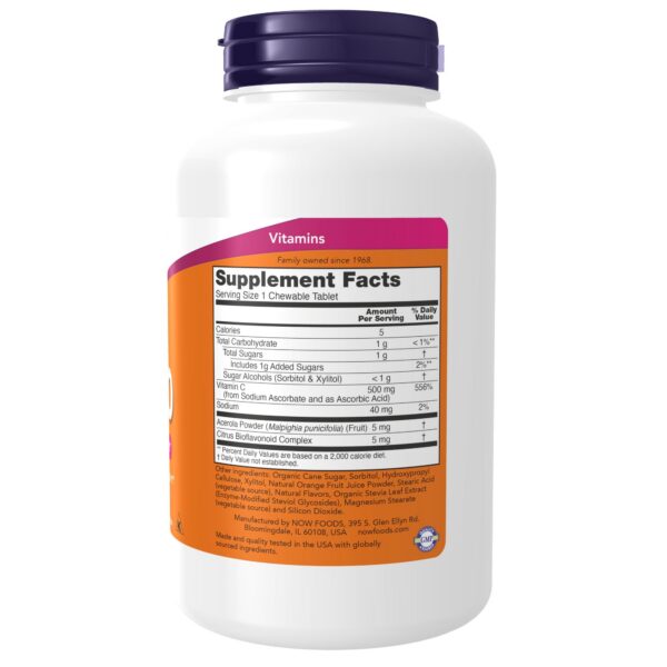 Frasco NOW Vitamina C-500 protección antioxidante
