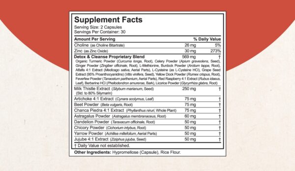 Frasco NuBest suplemento detox hepático vista frontal