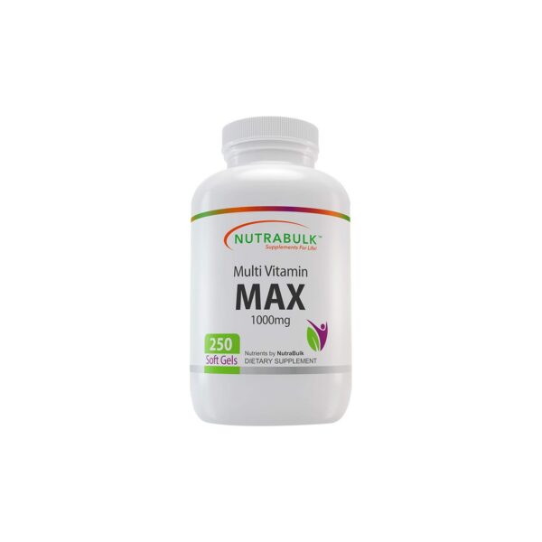 Frasco NutraBulk Multi-Vitamin MAX 1000mg 250 cápsulas