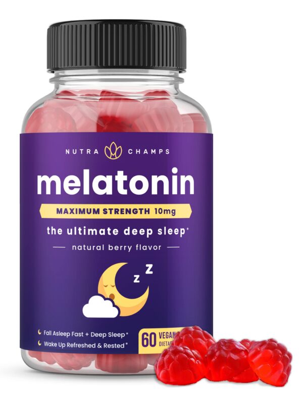 Version 1.0.0 Frasco NutraChamps gomitas melatonina sabor fresa 60 unidades
