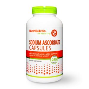 Frasco NutriBiotic Vitamina C alcalinizada 250 cápsulas
