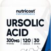 Frasco de Nutricost Ácido Ursólico 300mg 120 cápsulas