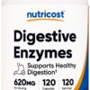 Frasco Nutricost de enzimas digestivas 620mg 120 cápsulas