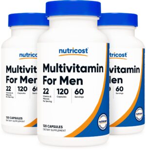 Version 1.0.0 Frasco Nutricost multivitamínico para hombres 120 cápsulas