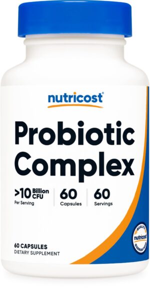 Frasco Nutricost Probiotic Complex 60 cápsulas