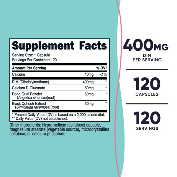 Frasco Nutricost suplemento DIM para mujeres vegano