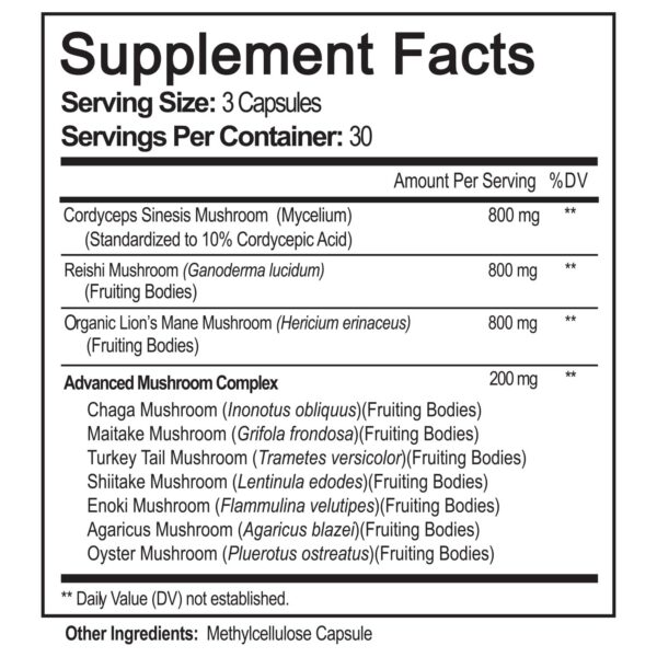 Version 1.0.0 Frasco NutriFlair cápsulas suplemento hongos naturales