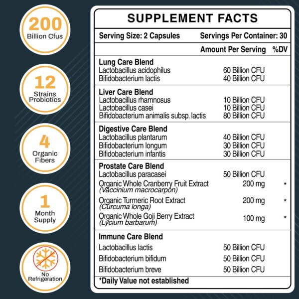Paquete probióticos Ocshesally 120 cápsulas para salud masculina