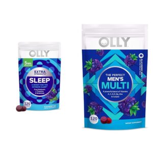 Frasco OLLY gummies multivitaminas hombres y sueño melatonina