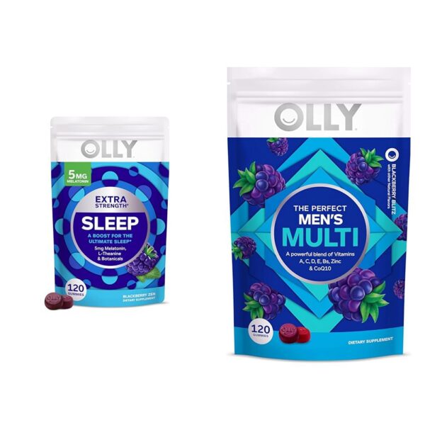 Frasco OLLY gummies multivitaminas hombres y sueño melatonina