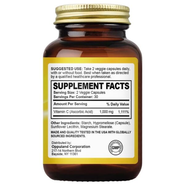 Frasco de oppuland vitamina C liposomal 60 cápsulas vegetarianas