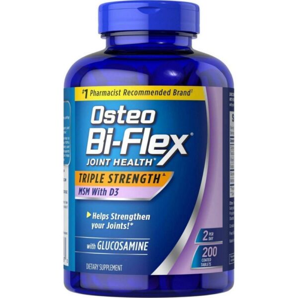 Frasco Osteo Bi Flex glucosamina y vitamina D 200 tabletas