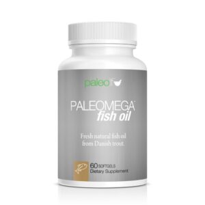 Version 1.0.0 Frasco de Paleomega Fish Oil con etiqueta