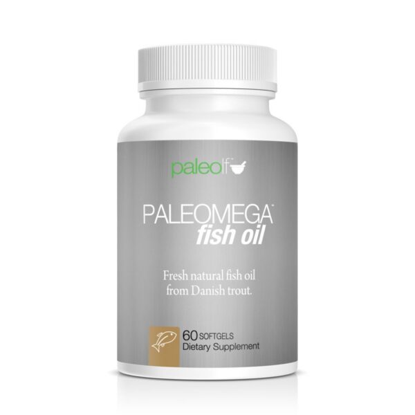 Frasco de Paleomega Fish Oil con etiqueta