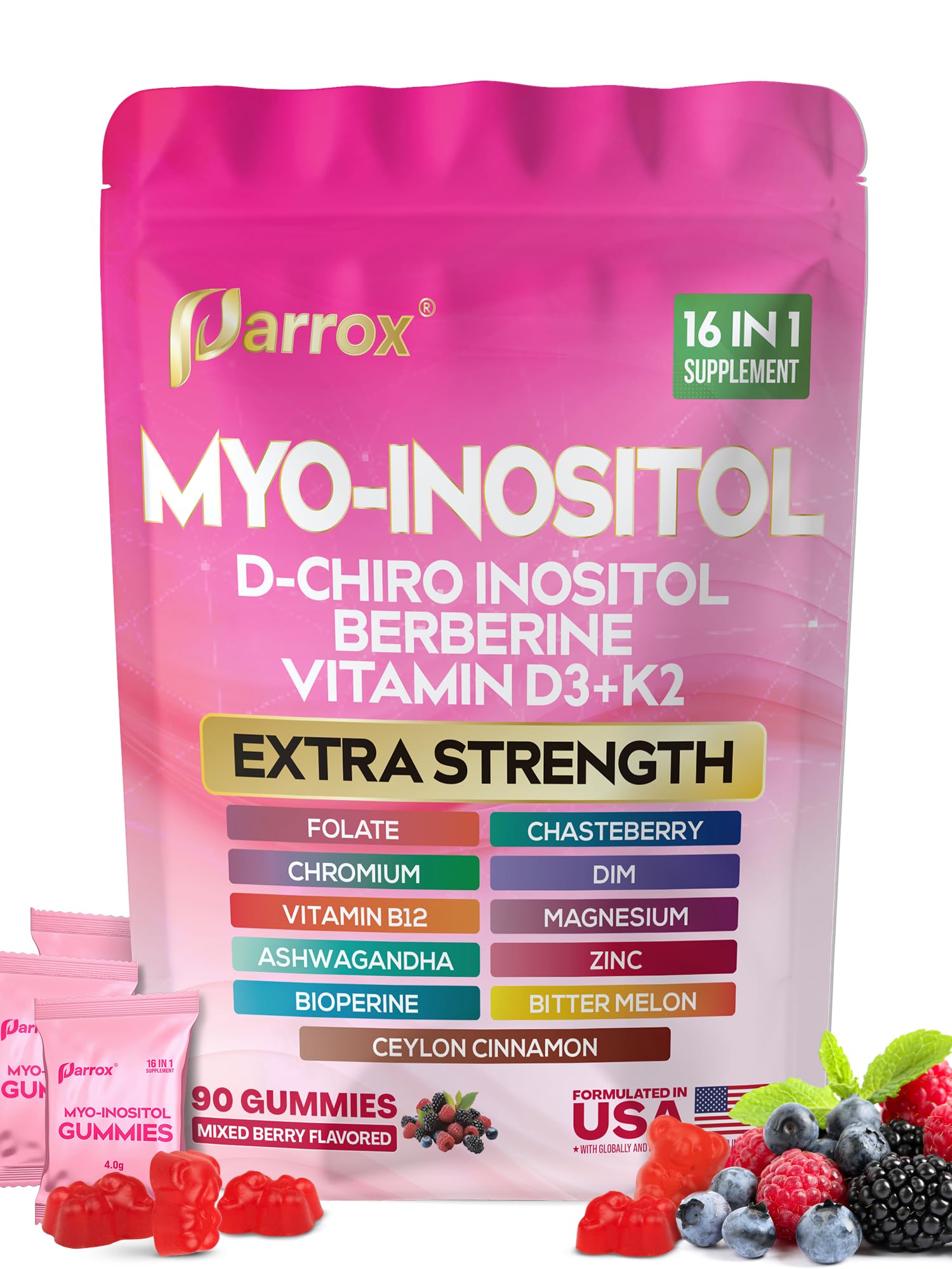 Parrox Myo-Inositol & D-Chiro-Inositol with Berberine & Vitamins D3/K2