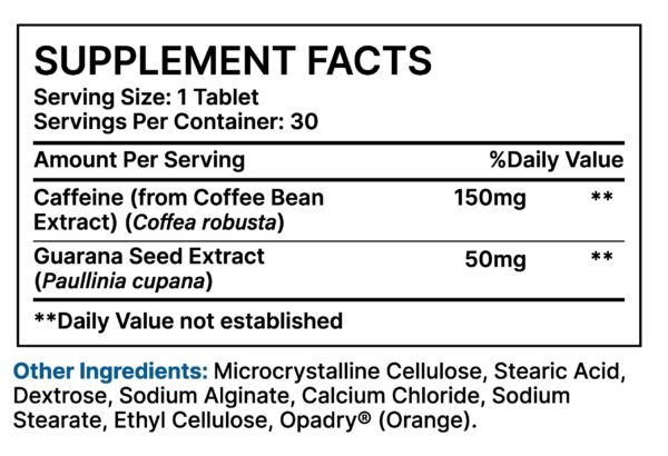 Version 1.0.0 Frasco amUPandGO pastillas cafeína liberación retardada