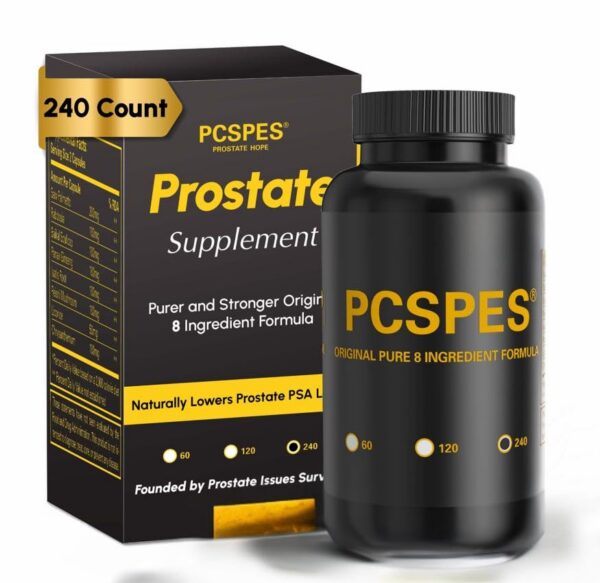 Version 1.0.0 Frasco PCSPES suplemento para salud de próstata 240 tabletas