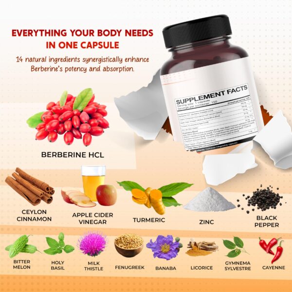 Frasco PeakPury 150 cápsulas berberina con canela y cúrcuma