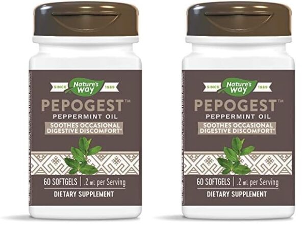 Frasco Pepogest Nature's Way aceite de menta 60 cápsulas