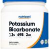 Frasco de polvo bicarbonato de potasio Nutricost 2 lb sin gluten
