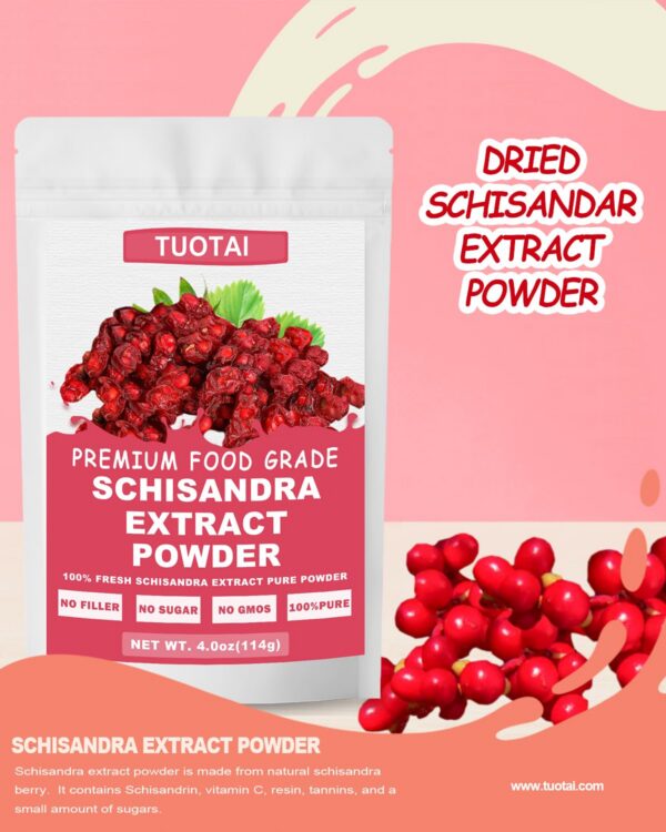 Frasco polvo extracto schisandra premium vegano TUOTAI