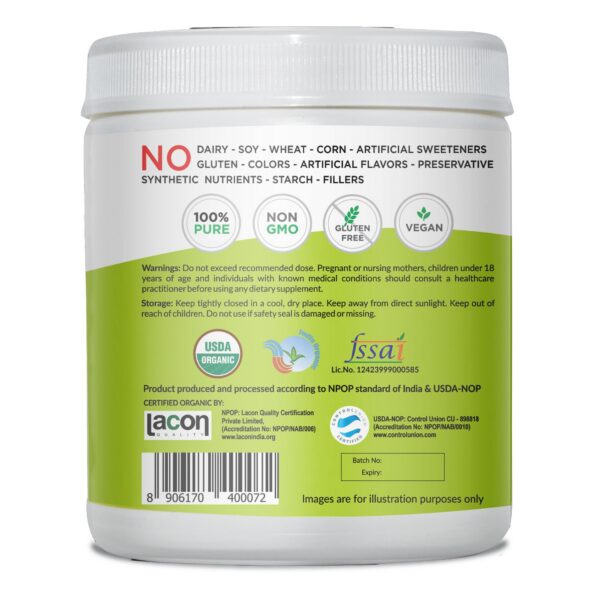 Frasco con polvo de hoja de neem orgánico Vegs para salud