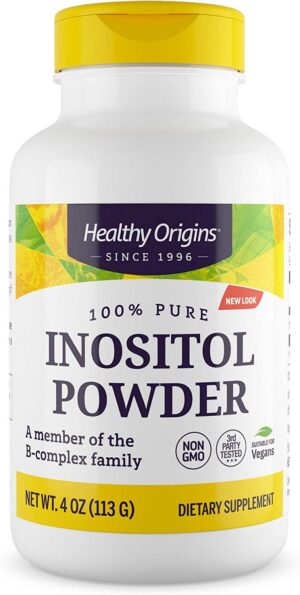 Version 1.0.0 Frasco de polvo de inositol Healthy Origins para salud general