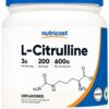 Frasco de polvo puro de L-Citrulina Nutricost 600 gramos