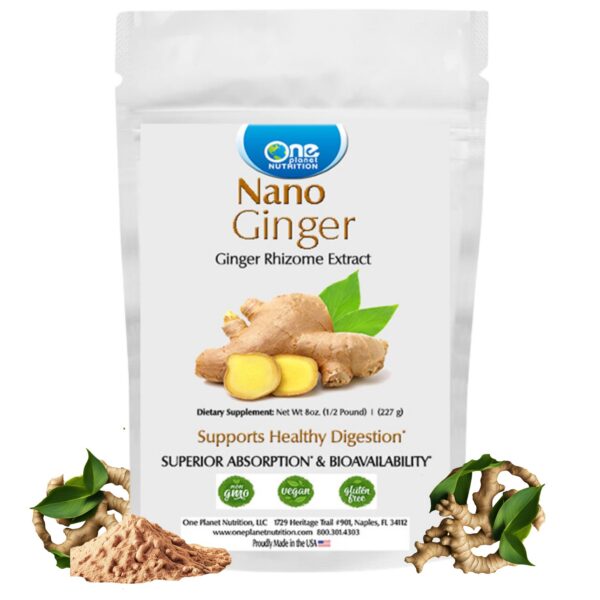 Frasco polvo nano de raíz de jengibre 8 oz One Planet Nutrition