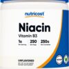 Frasco de polvo de Niacina 250g Nutricost