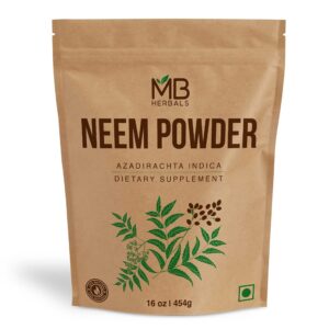 Frasco de polvo puro de neem MB Herbals 1 libra