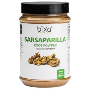Frasco polvo raíz sarsaparilla bixa botanical ayurvédico
