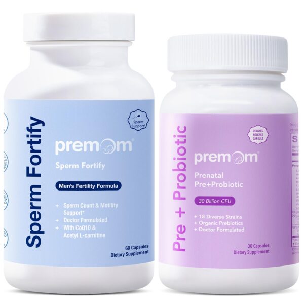 Version 1.0.0 Frasco de Premom Fortify Sperm cápsulas