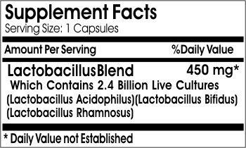 Frasco Probiótico Acidófilus Naturetition sin aditivos