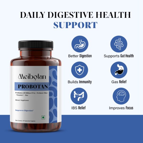 Frasco de probióticos color marrón