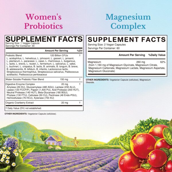 Frasco de probióticos para mujeres Vitalitown con 30 cápsulas