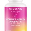 Frasco de probióticos Pink Stork para salud vaginal 30 cápsulas