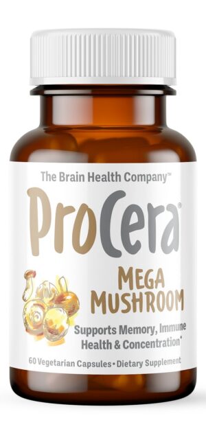 Frasco Procera Mega Mushroom con 60 cápsulas para memoria