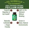 Frasco de Psyllium Husk orgánico USDA para salud intestinal
