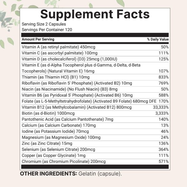 Cápsulas multivitamínicas sin rellenos Micro Ingredients