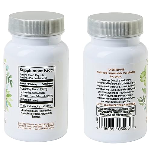 Version 1.0.0 Frasco Quantum Health melatonina 5 mg para sueño descanso