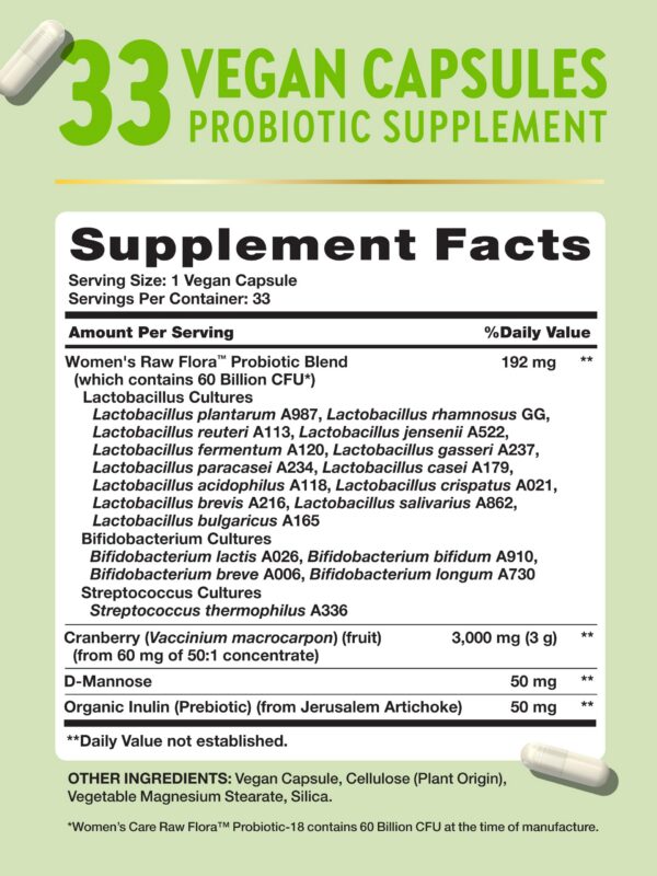 Version 1.0.0 Frasco Raw Flora probióticos para mujer Nature's Truth