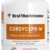 Frasco Real Mushrooms Cordyceps 120 cápsulas naranjas