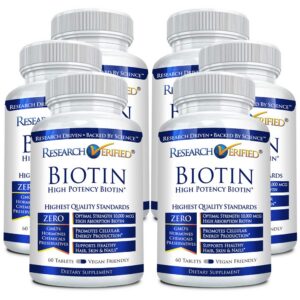 Version 1.0.0 Frasco Research Verified Biotina 10,000 mcg 360 tabletas veganas