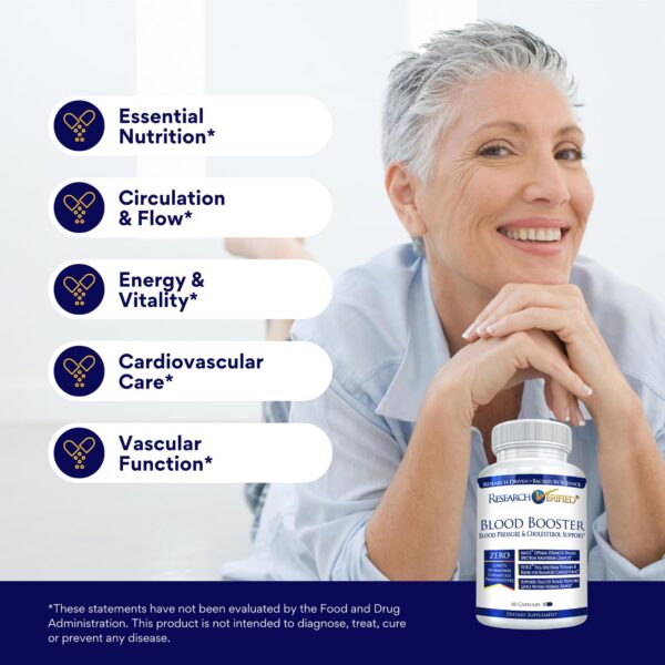 Version 1.0.0 Frasco Research Verified Blood Booster vitaminas y zinc