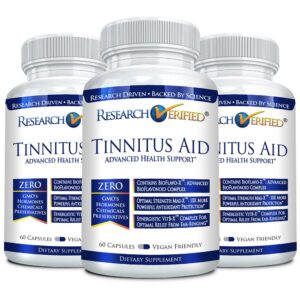 Frasco de Research Verified Tinnitus Aid para zumbido en el oído