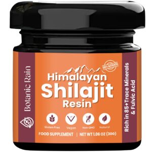 Frasco resina shilajit pura Himalaya Botanic Rain