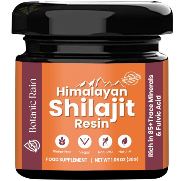 Frasco resina shilajit pura Himalaya Botanic Rain