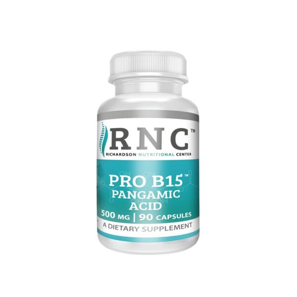 Frasco Richardson Nutritional Center vitamina B15 500mg cápsulas vegetales